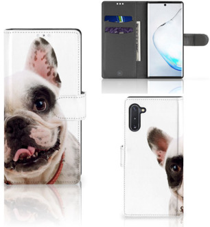 B2Ctelecom Samsung Galaxy Note 10 Telefoonhoesje met Pasjes Franse Bulldog