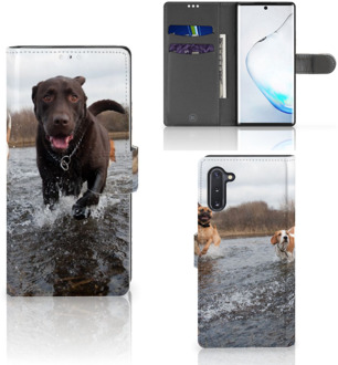 B2Ctelecom Samsung Galaxy Note 10 Telefoonhoesje met Pasjes Honden Labrador