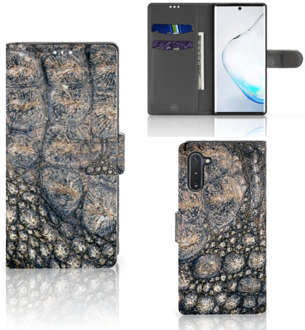 B2Ctelecom Samsung Galaxy Note 10 Telefoonhoesje met Pasjes Krokodillenprint