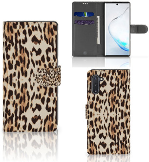 B2Ctelecom Samsung Galaxy Note 10 Telefoonhoesje met Pasjes Leopard