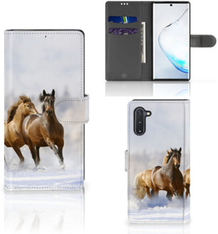 B2Ctelecom Samsung Galaxy Note 10 Telefoonhoesje met Pasjes Paarden