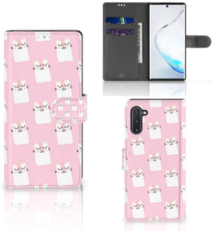 B2Ctelecom Samsung Galaxy Note 10 Telefoonhoesje met Pasjes Sleeping Cats