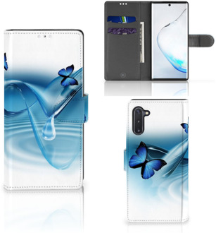 B2Ctelecom Samsung Galaxy Note 10 Telefoonhoesje met Pasjes Vlinders