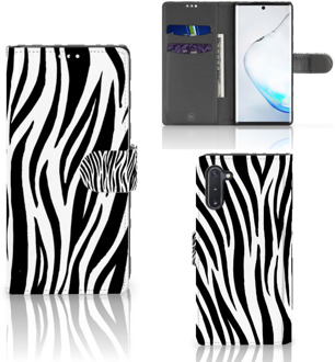 B2Ctelecom Samsung Galaxy Note 10 Telefoonhoesje met Pasjes Zebra