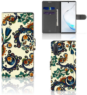 B2Ctelecom Samsung Galaxy Note 10 Wallet Case Barok Flower