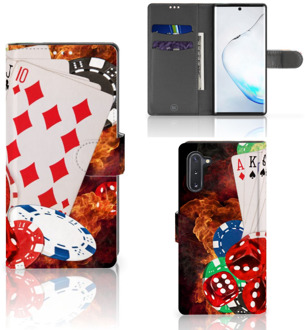 B2Ctelecom Samsung Galaxy Note 10 Wallet Case met Pasjes Casino