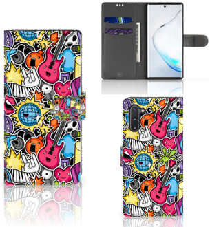 B2Ctelecom Samsung Galaxy Note 10 Wallet Case met Pasjes Punk Rock