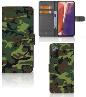 B2Ctelecom Samsung Galaxy Note 20 Portemonnee hoesje Army Dark