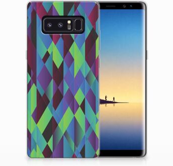 B2Ctelecom Samsung Galaxy Note 8 TPU Hoesje Design Abstract Green Blue