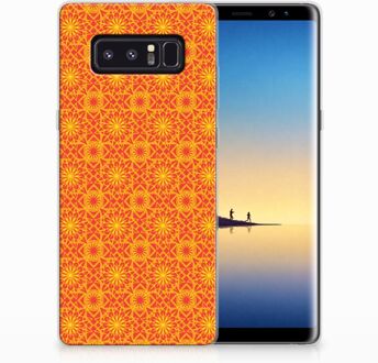 B2Ctelecom Samsung Galaxy Note 8 TPU Hoesje Design Batik Orange