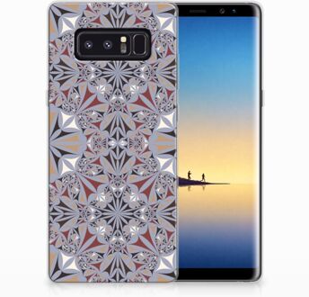 B2Ctelecom Samsung Galaxy Note 8 TPU Hoesje Design Flower Tiles