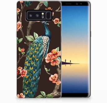 B2Ctelecom Samsung Galaxy Note 8 TPU Hoesje Design Pauw met Bloemen
