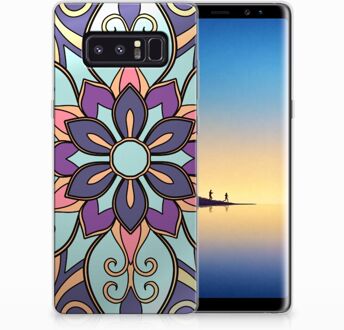 B2Ctelecom Samsung Galaxy Note 8 TPU Hoesje Design Purple Flower