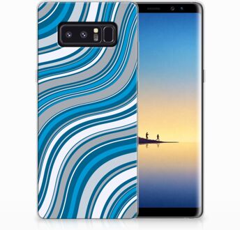 B2Ctelecom Samsung Galaxy Note 8 TPU Hoesje Design Waves Blue