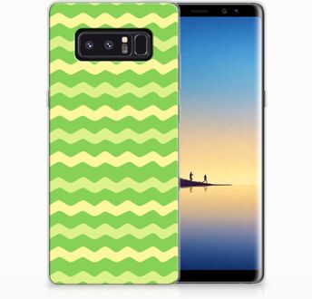 B2Ctelecom Samsung Galaxy Note 8 TPU Hoesje Design Waves Green