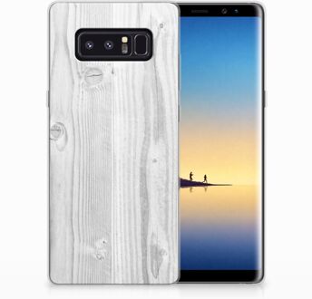 B2Ctelecom Samsung Galaxy Note 8 TPU Hoesje Design White Wood