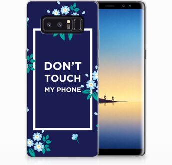 B2Ctelecom Samsung Galaxy Note 8 TPU Hoesje Flowers Blue DTMP