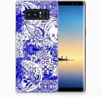 B2Ctelecom Samsung Galaxy Note 8 Uniek TPU Hoesje Angel Skull Blue