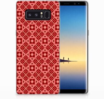 B2Ctelecom Samsung Galaxy Note 8 Uniek TPU Hoesje Batik Red