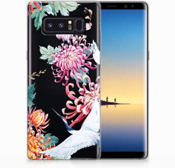 B2Ctelecom Samsung Galaxy Note 8 Uniek TPU Hoesje Bird Flowers