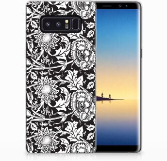 B2Ctelecom Samsung Galaxy Note 8 Uniek TPU Hoesje Black Flowers