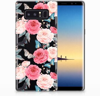 B2Ctelecom Samsung Galaxy Note 8 Uniek TPU Hoesje Butterfly Roses