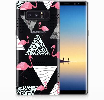 B2Ctelecom Samsung Galaxy Note 8 Uniek TPU Hoesje Flamingo Triangle