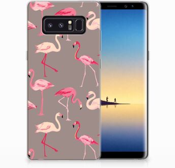 B2Ctelecom Samsung Galaxy Note 8 Uniek TPU Hoesje Flamingo