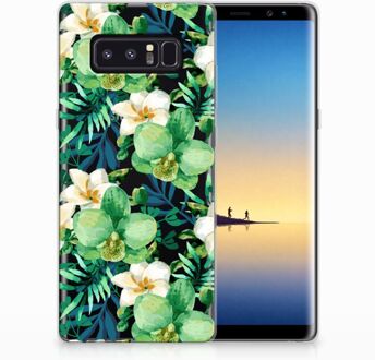 B2Ctelecom Samsung Galaxy Note 8 Uniek TPU Hoesje Orchidee Groen