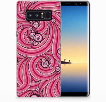 B2Ctelecom Samsung Galaxy Note 8 Uniek TPU Hoesje Swirl Pink