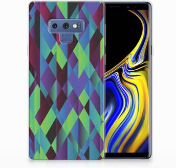 B2Ctelecom Samsung Galaxy Note 9 TPU Hoesje Design Abstract Green Blue