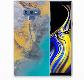 B2Ctelecom Samsung Galaxy Note 9 TPU Hoesje Design Marble Blue Gold