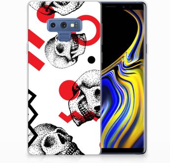 B2Ctelecom Samsung Galaxy Note 9 TPU Hoesje Design Skull Red