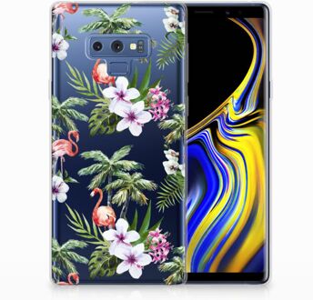 B2Ctelecom Samsung Galaxy Note 9 TPU-siliconen Hoesje Design Flamingo Palms