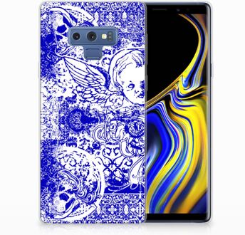 B2Ctelecom Samsung Galaxy Note 9 Uniek TPU Hoesje Angel Skull Blue