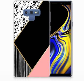 B2Ctelecom Samsung Galaxy Note 9 Uniek TPU Hoesje Black Pink Shapes