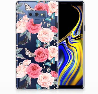 B2Ctelecom Samsung Galaxy Note 9 Uniek TPU Hoesje Butterfly Roses