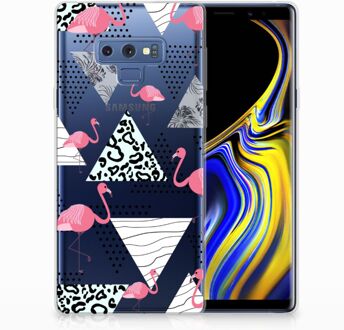 B2Ctelecom Samsung Galaxy Note 9 Uniek TPU Hoesje Flamingo Triangle