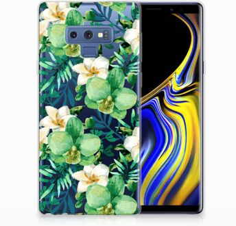 B2Ctelecom Samsung Galaxy Note 9 Uniek TPU Hoesje Orchidee Groen