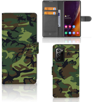 B2Ctelecom Samsung Galaxy Note20 Ultra Portemonnee hoesje Army Dark