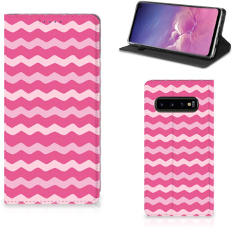 B2Ctelecom Samsung Galaxy S10 Beschermhoesje Waves Pink