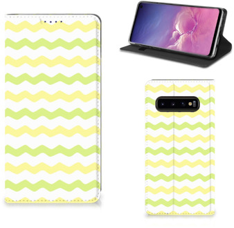 B2Ctelecom Samsung Galaxy S10 Beschermhoesje Waves Yellow