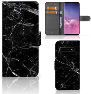 B2Ctelecom Samsung Galaxy S10 Book Case Hoesje Marmer Zwart