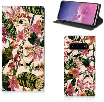 B2Ctelecom Samsung Galaxy S10 Bookcover  Flowers