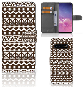 B2Ctelecom Samsung Galaxy S10  Hoesje Bookcase Aztec Brown