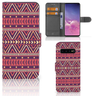 B2Ctelecom Samsung Galaxy S10  Hoesje Bookcase Aztec Purple