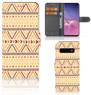 B2Ctelecom Samsung Galaxy S10  Hoesje Bookcase Aztec Yellow