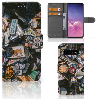 B2Ctelecom Samsung Galaxy S10  Hoesje Bookcase Badges