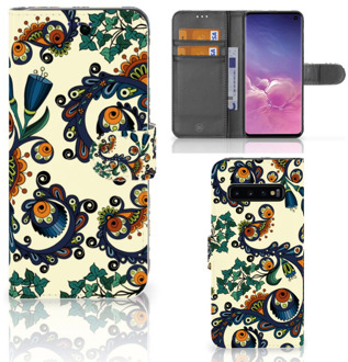 B2Ctelecom Samsung Galaxy S10 Hoesje Bookcase Barok Flower