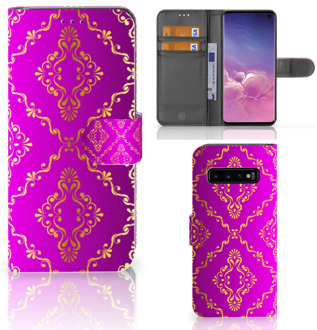 B2Ctelecom Samsung Galaxy S10  Hoesje Bookcase Barok Roze